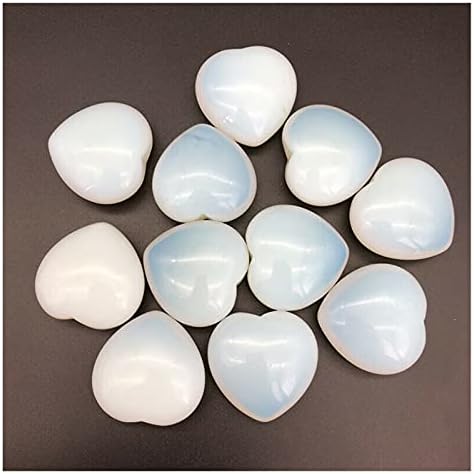 SEEWOODE AG216 1 adet Güzel Beyaz Opal Kristal Kalp Şeklinde Cilalı Taşlar Şifa Hediye Dekor Taşlar ve Mineraller