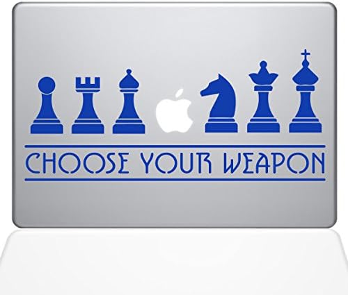 Çıkartma Guru Satranç Silahları MacBook Çıkartma Vinil Çıkartması - 15 MacBook Pro (2015 ve Üstü) - Koyu Mavi (1277-MAC-15P-DB)