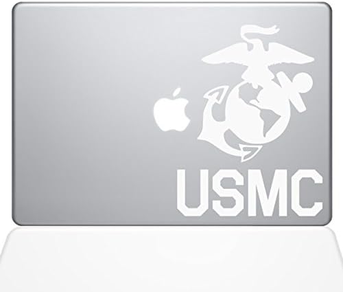 Çıkartma Gurusu USMC Logosu MacBook Çıkartma Vinil Çıkartması - 12 MacBook-Beyaz (1302-MAC-12M-W)