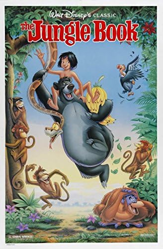 Disney'in ORMAN KİTABI-18 X 27 Orijinal Tanıtım Filmi Afişi Yarım Sayfa-Nadir 1990 YENİDEN SÜRÜMÜ