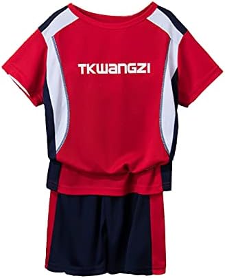 Yeahdor Çocuk Boys Basketbol futbol forması Takım Giyim Eğitim Kıyafetleri Grafik Üst ve Yan Çizgili şort takımı