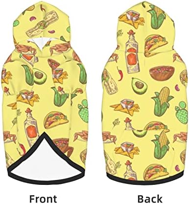 Büyük Köpek Hoodie Kaktüs ve Taco Meksika Gıda Evcil Hayvan Giysileri Kazak Şapka ile Yumuşak Kedi Kıyafet Ceket Xx-Large
