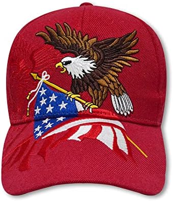 FLYOUTH Yaratıcı beyzbol şapkası Kartal ve ABD ulusal bayrak Şapka Vahşi Güneş Gölge İşlemeli Doruğa Kap