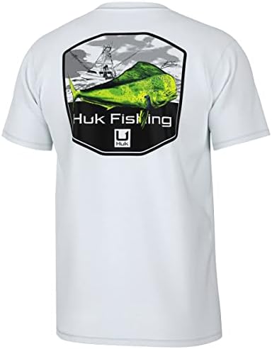 HUK erkek Kc Scott Kısa Kollu Tişört, Performans Balıkçılık T-Shirt