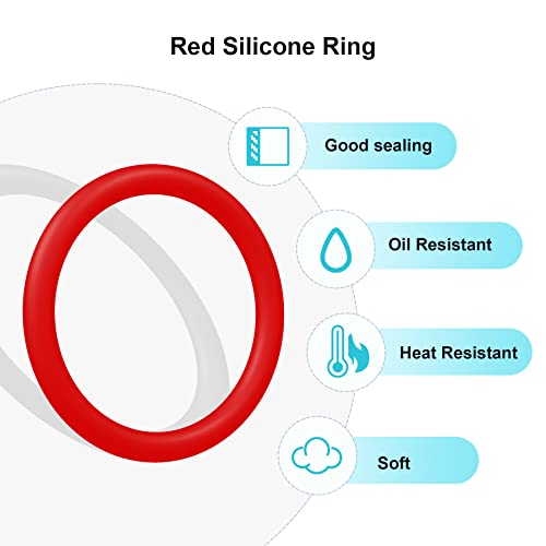 ıMeıstek Silikon O-Ring, 4mm OD, 1mm ID, 1.5 mm Genişlik, VMQ Yuvarlak Conta Halkaları Conta, 40'lı paket, 55A Durometre,