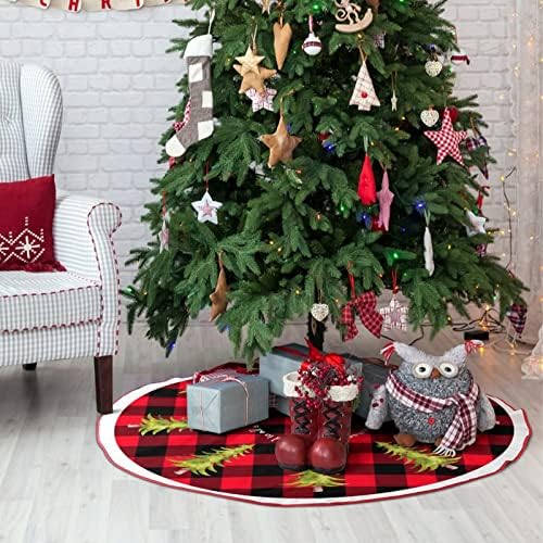 Noel Ağacı Etek, Herkese ve Herkese Mutlu Noeller İyi Bir gece Ağacı Taban Matı, 30 x 30 Noel Kırmızı Ekose Noel Ağacı