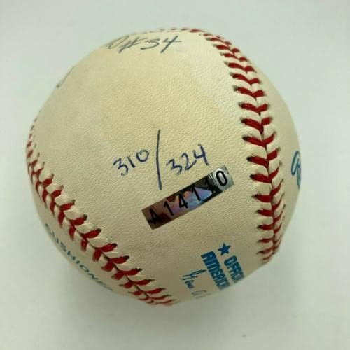 Nolan Ryan, Ağır Yazılı STAT Beyzbol JSA COA İmzalı Beyzbol Toplarını İmzaladı