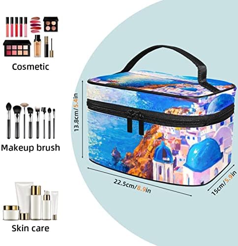 TBOUOBT Kozmetik Çantası Kadınlar için, Makyaj Çantaları Ferah makyaj çantası seyahat hediyesi, Manzara Yağlıboya
