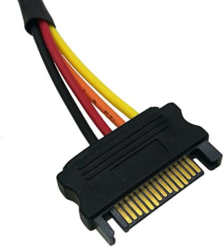 (2'li Paket) COMeap 15 Pin SATA Güç Uzatma Kablosu Erkek Dişi Örgülü Kollu Adaptör 12 inç (30CM)