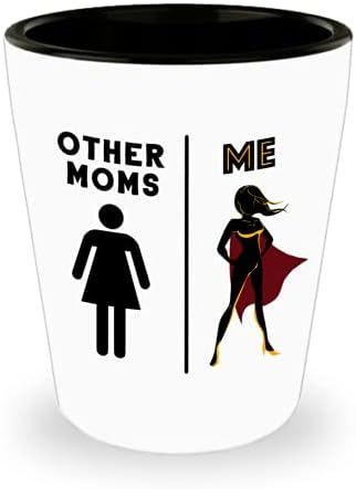 Annem bir süper kahraman Diğer Anneler Bana seramik 1.5 oz shot cam, dünyanın en büyük anne kupası kızı oğlu çocuklar