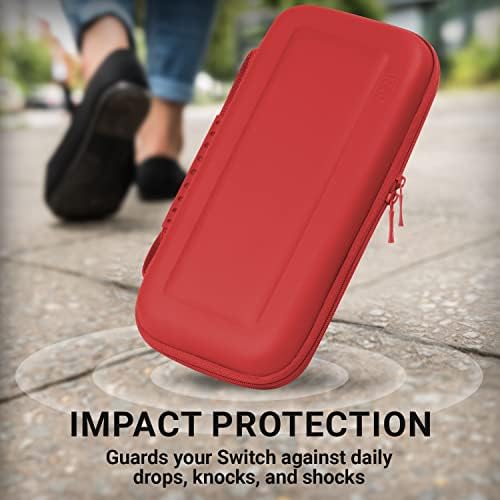 Orzly Nintendo Anahtarı için Taşıma çantası OLED ve Anahtar Konsolu-Kırmızı Koruyucu Sert Taşınabilir Seyahat çantası
