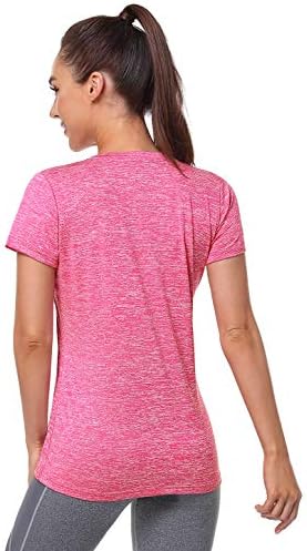 Xelky 3-4 Paket kadın Kuru Fit Gömlek Kısa Kollu Nem Esneklik Atletik Gömlek Spor Giyim Tee V Boyun Egzersiz Üst