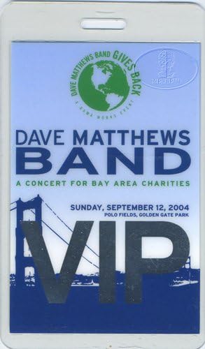 Dave Matthews Band 2004 Tour VIP için Orijinal Lamine Kulis Kartı