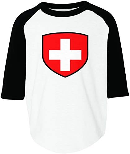 Amdesco İsviçre Kalkanı İsviçre Bayrağı Yürümeye Başlayan Raglan Gömlek