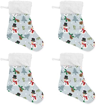 JSTEL Noel Kardan Adam Noel Çorap askı süsleri Dekorasyon, 4 Paket Küçük Asılı Çorap Noel Dekor,53