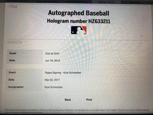 Chicago Cubs Fenomeni Kyle Schwarber, Mlb'nin İlk Beyzbol Maçını İmzaladı/yazdı-mlb Sanal İmzalı Beyzbol Topları