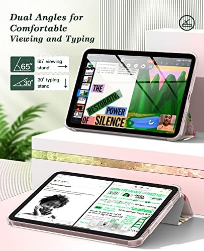 Dadanism iPad kılıfı Mini 6th Nesil, iPad Mini 6 Kılıf 2021 8.3 İnce Üç Katlı Kapak Saydam sert telefon kılıfı ile