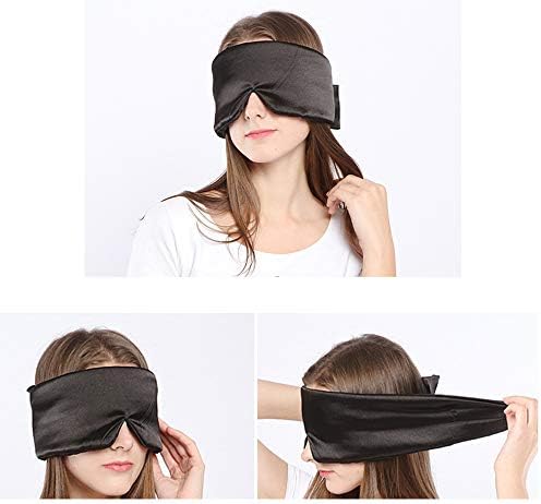 GUANGMİNG-Rahat bir kafa bandında ipek uyku maskesi, kuru gözler için sıcak kompres, hava yolculuğu, rahatlama, meditasyon,