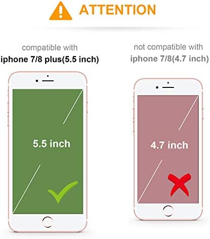KIHUWEY iPhone 8 Artı iPhone 7 Artı Cüzdan Kılıf Premium Deri Fermuarlı Cebi ile Kredi Kartı Tutucu ve Bilek Kayışı,
