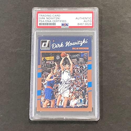 Donruss 77 Dirk Nowitzki İmzalı OTOMATİK Kart PSA / DNA Slabbed İmzalı Mave - Basketbol Slabbed Çaylak Kartları