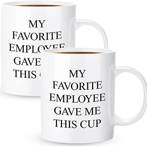 Potchen 2 Adet Komik Patron Hediye En Sevdiğim Çalışan Bana Bu Fincan Kahve Kupa Gag Ofis Kadınlar için, Patronlar