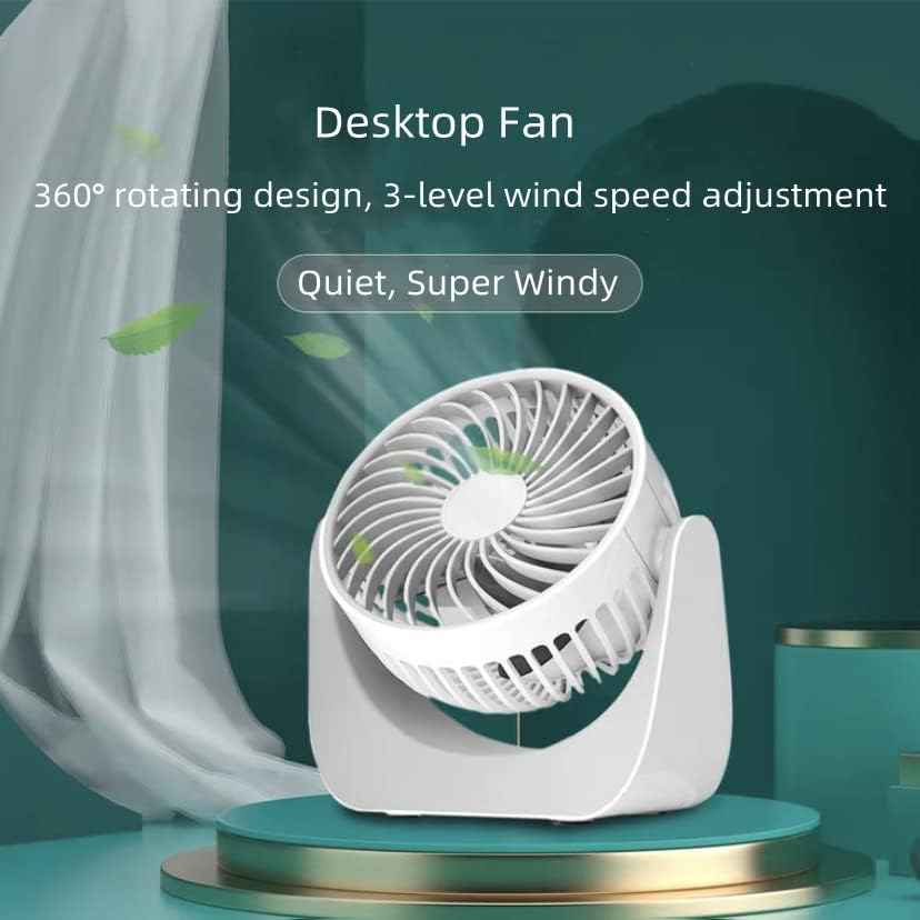 Masa fanı, USB Mini masa fanı, 3 Hız 360° Ayarlanabilir Taşınabilir Kişisel Fan Ofis Ev Yatak Odası İçin Masaüstü