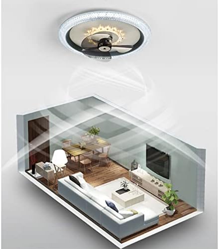 JJKUN düşük profil Fan tavan ışık LED dilsiz Fan avize dim & 6 hız Modern tavan ışık hayranları ile ofis oturma odası