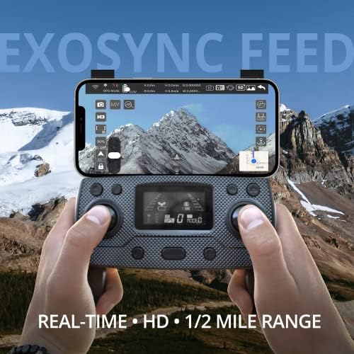 EXO X7 Ranger Plus-Yetişkinler için Üst Düzey Kameralı Drone. Uzun Pil ve Menzil, 4K Kamera, 3 Eksenli Gimbal, Engellerden