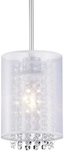 MO & TAMAM Mini Kristal Avize 1-Light Modern Beyaz Örgü banyo kolye ışıkları lamba Vücut Boyutu D6 * h7.87 Mutfak