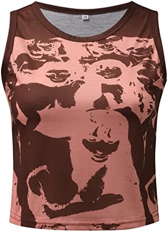 NREALY Blusa Y2K Tankı Üstleri Kadınlar için Vintage Grafik O-Boyun Yelek günlük t-Shirt Bayan Bluz Yaz Moda Tee Kazak