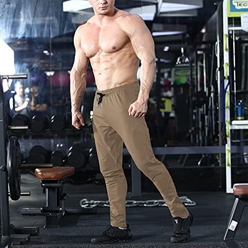 BROKİG Erkek Jogger Spor Pantolon, Rahat Fermuar Gym Egzersiz Sweatpants Cepler
