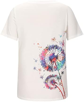 Comıgeewa Kadın Pamuk Tshirt Sonbahar Yaz Kısa Kollu Elbise Y2K Ekip Boyun Çiçek Grafik Salonu Bluz Gömlek Kızlar