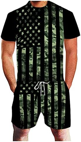 Bmısegm Yaz Erkek T Shirt Bağımsızlık erkek İki Parçalı Spor Eğlence Günü Spor Takım Elbise Yaz Koşu 3D Erkek Takım