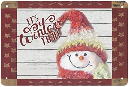 Noel Kardan Adam Kış Zamanı! Tabela Kardan Adam Ekran Metal İşareti Kış Sahne Duvar Plak Plak Poster Cafe Duvar Sanatı