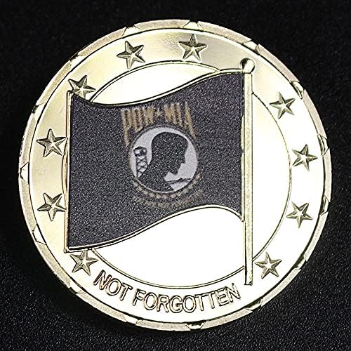 Unutulmamış POW MİA Hatıra ABD Bayrağı Veteran Askeri Sikke Mücadelesi Coin Altın Kaplama hatıra parası