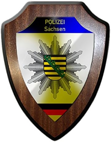 Polis Saksonya Arması Rozeti Dresden Görevli Yetkililer Baş Komiser Birimi-Rozet / Duvar Tabelası