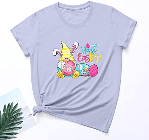 Mutlu Paskalya Gömlek Kadın paskalya tavşanı T-Shirt Sevimli Kedi Tavşan Kulak Grafik Tatil Tee Gömlek Kısa Kollu