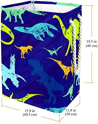 Dinozor Mavi çamaşır sepeti saklama torbaları Dahili Astar Ayrılabilir Parantez ile katlanabilir çamaşır sepeti Oyuncak