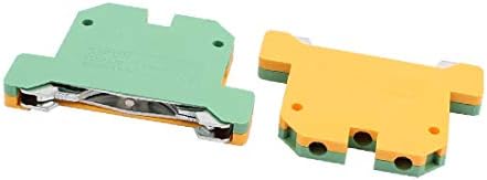 X-DREE 2 Adet SEK-4JD Ray Dağı 4mm2 Kablo Topraklama Tipi Terminal Blokları Yeşil Sarı(2 Adet SEK-4JD Ray Dağı 4mm2