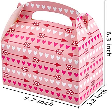 JOYIN 24 Adet Sevgililer Günü Hediyesi İkram Kutuları, 6,3 x 5,7 x 3,3 inç, Çocuklar için Renkli Kalp şeklinde Temalı