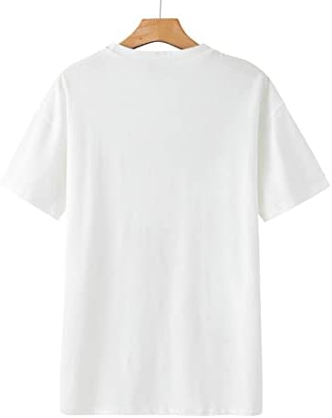 Üst Gömlek Kızlar için Sonbahar Yaz Konfor Renk Elbise Moda Kısa Kollu Ekip Boyun Grafik Mütevazı Casual Bluz ND ND