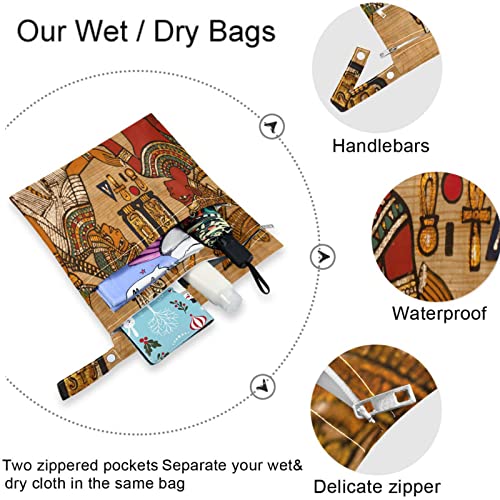 vısesunny Antik Desen 2 Adet Bezi Değiştirme Tote fermuarlı Cepli ıslak çantalar Yıkanabilir Kullanımlık Seyahat için