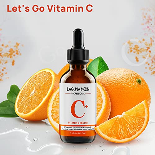 C Vitamini Serumu, 2 oz/60 ml Büyük Anti-aging Yüz Serumu ile 20 % C Vitamini, Hyaluronik Asit, E Vitamini, Aloe Vera,