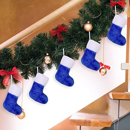 ANVAVO 12 Adet Noel Mini Çorap Yumuşak Peluş 7.5 İnç Noel Çorap Mini Çorap Noel Toplu Aile Tatili için Noel Ağacı