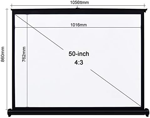 ZGJHFF 50 inç projeksiyon perdesi 4: 3 Masa Üstü Projeksiyon Ekranı Manuel Yukarı Çekin Katlanır Projeksiyon Ekranı