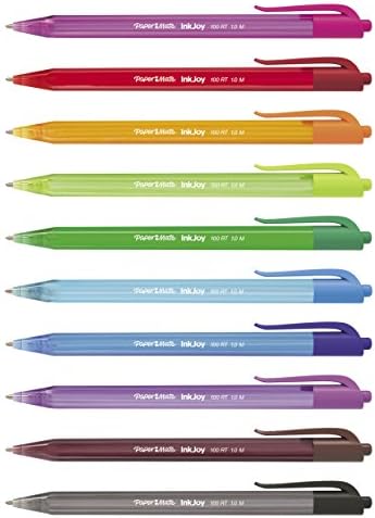 Paper Mate InkJoy 100RT Geri Çekilebilir Tükenmez Kalemler, Orta Nokta (1,0 mm), Çeşitli, 20 Adet
