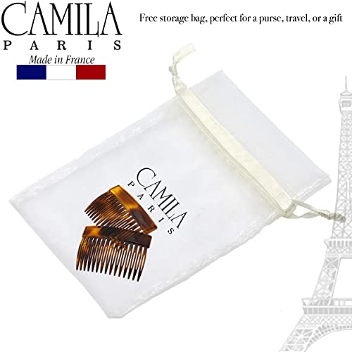 Camila Paris CP2942 Fransız Saç Yan Tarak, küçük Kaplumbağa Kabuğu, fransız Büküm Saç Combs Dekoratif, Kadınlar için