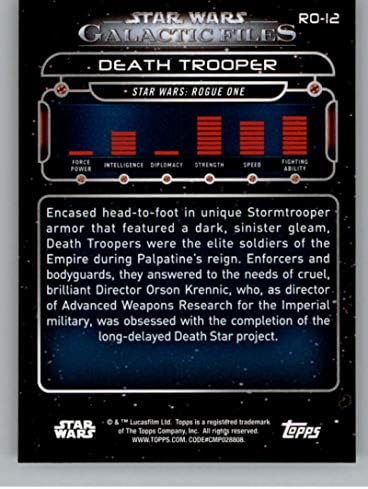 2018 Topps Star Wars Galaktik Dosyaları Mavi RO-12 Ölüm Trooper Resmi Olmayan Spor Ticaret Kartı NM veya Daha İyi
