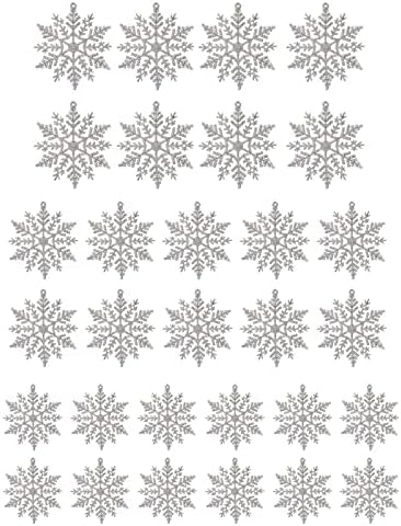 Noel cam Garland boncuk 30pc süslemeleri plastik ağaç dekorasyon Glitter kar taneleri inci için