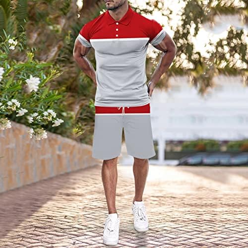 Erkek Moda Kısa Kollu Tişört ve şort takımı Yaz 2 Parça Kıyafet Takım Elbise